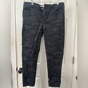 Black Camo Slim Pants
